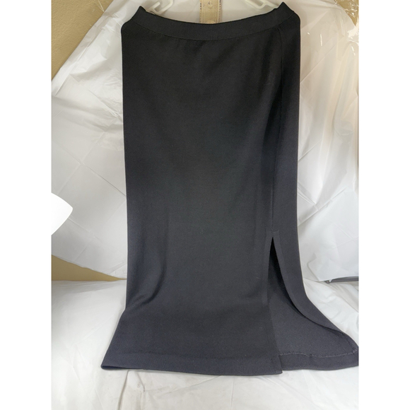 St John Skirt Size 10 Black Collection Santana Knit Casual Work Long Pencil